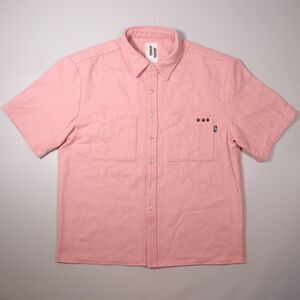 Beach Brains Camp Shirt Pink Cabana Heavy Wool Blend Mens Large L